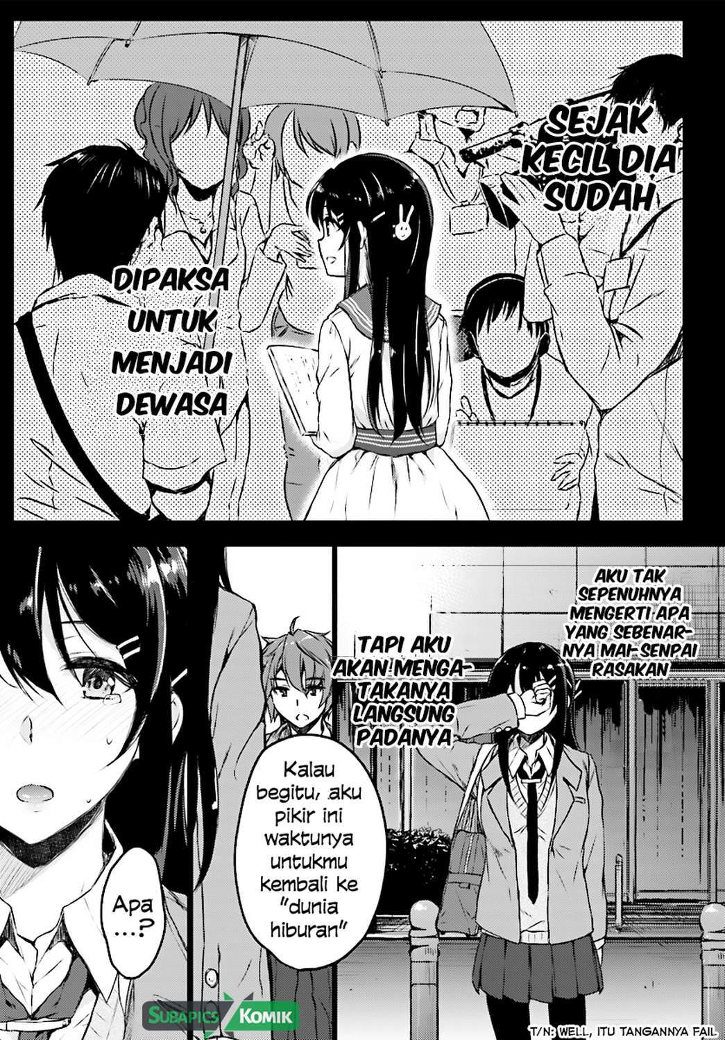 Seishun Buta Yarou wa Bunny Girl-senpai no Yume wo Minai Chapter 09
